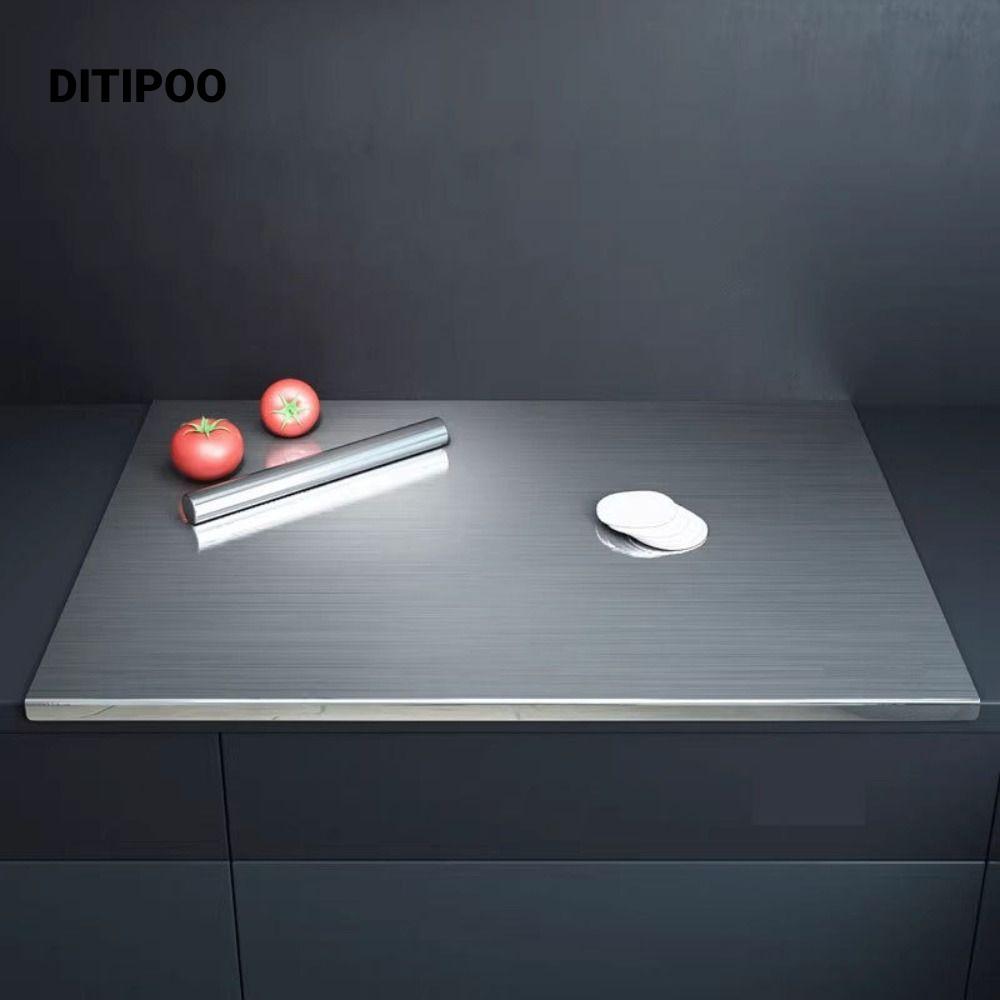 Thớt Inox DITIPOO, Thớt Hình Chữ Nhật Bằng Thép Không Gỉ, Có Môi Chống Trượt Nhà Bếp Mặt Bàn Bảo Vệ Nhà Bếp