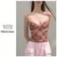 Milyfashion Pure Desire Retro Ngọt Ngào Gợi Cảm Màu Sắc Tương Phản Ren Slim-fit Kẻ Sọc Sling Y2K Cổ Chữ V Gợi Cảm 1IQW