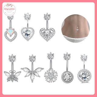 STHB Pha Lê Thời Trang Zircon Bụng Nút Nhẫn Nữ Cô Gái Trái Tim Tinh Tế Bướm Rốn Nhẫn Cơ Thể Xuyên Trang Sức Quà Tặng VN