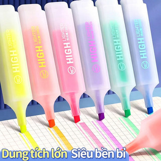 Bút Đánh Dấu 6 Màu Dạ Quang Mềm Mịn DIY Đa Ứng Dụng cho học sinh ghi chú dụng cụ học tập hot
