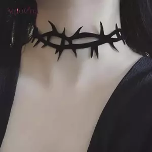 AqToCna Thời Trang Gai Nhung Choker Nelace Dành Cho Nữ Vintage Xương Đòn Dây Xích Gothic Cô Gái Ne Phụ Kiện Trang Sức AqToCna