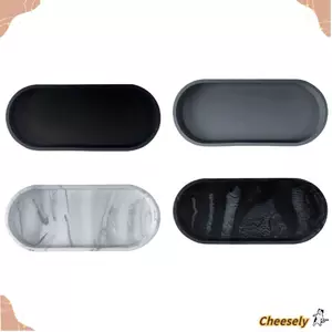 Khay lưu trữ mặt bàn bếp CHEESELY, Khay trang trí Khay trang trí phòng tắm bằng silicon, Khay đựng bồn cầu bằng đá cẩm thạch hình bầu dục chống trượt