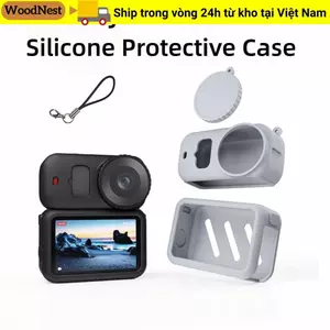 WOODNEST 3 Cái / bộ Vỏ Mềm, có Dây Bảo Vệ Nắp Ống Kính, Chống Trầy Xước Bảo Vệ Toàn Diện Vỏ Thân Máy Ảnh Silicon Cho Phụ Kiện DJI Osmo Nano