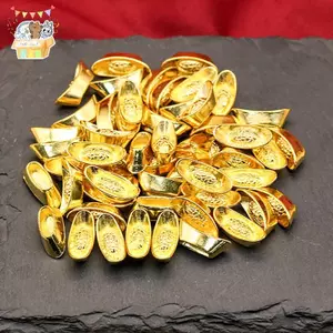 10 thỏi Vàng Trung Quốc Yuan Bao Giàu Có Tượng Vàng Thỏi Trang Trí Trang Trí Năm Mới Thanh Dụ Tiền Thịnh Vượng ELWW