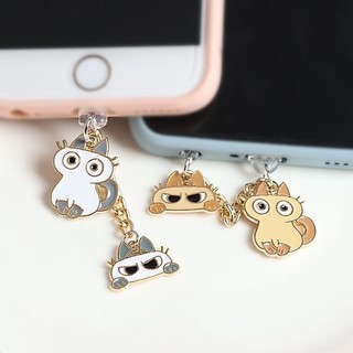 Nút Chống Bụi Cắm Cổng Sạc Điện Thoại Di Động Hình Mèo Đậu Hoạt Hình Dễ Thương Thông Dụng Cho Điện Thoại Di Động