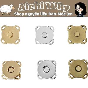 Nút hít khâu (2 cái) - phụ kiện handmade khoá cài cho túi xách đường kính 1,8cm