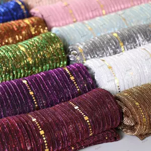 Khăn choàng sọc PYCOU Sequins, Khăn choàng màu trơn cho nữ, Phụ kiện hàng ngày Khăn lụa dự tiệc