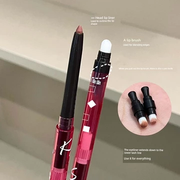 chì kẻ viền môi Sương Mù Hai Đầu Lip Liner Tăng Cường Môi Chống Thấm Nước Lâu Dài Nằm Tơ Kẻ Mắt Phác Thảo Son Môi Quế Màu Khỏa Thân Đi Kèm Bút Chì Mài