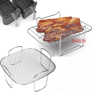Giá nướng bánh nồi chiên không khí DARON, Lưới thép không gỉ Lưới nướng chống gỉ Tự nướng, Máy rửa chén An toàn Máy khử nước cấp thực phẩm chịu nhiệt Giỏ hấp