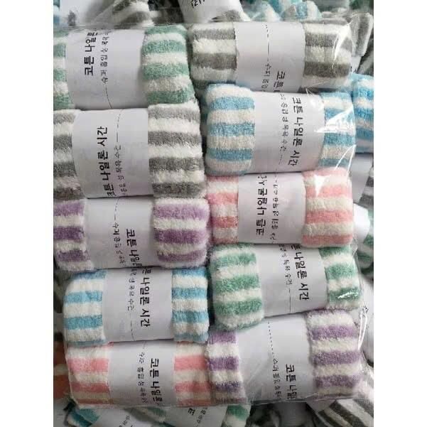 Combo 10 Khăn Lau Mặt Lông Cừu Chất Liệu Microfiber Siêu Mềm Mịn Thấm Hút Tốt Kích Thước 30x50 cm