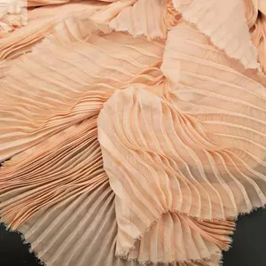 Vải Organza xếp li AWNGD, Vải nếp nhăn thủ công 1 thước, Chất liệu tự làm voan nhẹ mùa hè