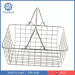 Giỏ Mua Sắm Kim Loại Cầm Tay Đa Năng Chắc Chắn Siêu Thị Tổ Chức Tổ Chức Cho Thực Phẩm Rau Củ Mỹ Phẩm Trái Cây Nhà Để Xe