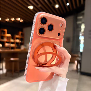 Ốp điện thoại đứng gradient laser thời trang cho iPhone 17 Pro Max 16 15 pro max Bảo vệ ống kính chống rơi Vỏ cứng bảo vệ điện thoại