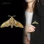 AqToCna Vintage Gothic Phong Cách Chết Đầu Lâu Bướm Hình Thổ Cẩm Chống Ánh Sáng Xòe Phù Hợp Với Ve Áo Chân Quần Áo Thời Trang Phụ Kiện Trang Sức AqToCna