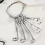 PNPIA- Punk Skeleton Tay Xương Năm Ngón Tay Vòng Tay Có Thể Điều Chỉnh Vòng Tay Halloween
