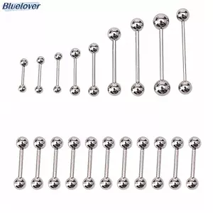 Bluelover 10 Chiếc Thép Không Gỉ Bóng Lưỡi Rốn Núm Vú Barbell Nhẫn Thanh Cơ Thể Xuyên Mới