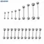 Bluelover 10 Chiếc Thép Không Gỉ Bóng Lưỡi Rốn Núm Vú Barbell Nhẫn Thanh Cơ Thể Xuyên Mới