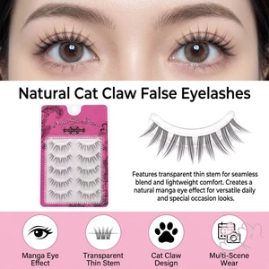 Móng Vuốt Mèo Lông Mi Giả Trong Suốt Mỏng Thân C Curl Tự Nhiên Manga Phong Cách Trang Điểm Sân Khấu Hàng Ngày