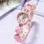 KT Cat Watch Nữ Mặt Số Nhỏ Màu Hồng Dễ Thương Trẻ Em Dây Thép Nữ Vòng Tay Đồng Hồ Đeo Tay Sinh Viên Ngón Tay Đồng Hồ Thạch Anh kuy