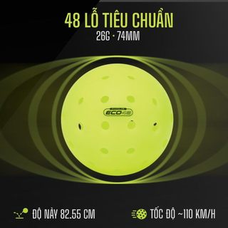 [Chính hãng] Bóng thi đấu Pickleball Facolos F-Eco 48 lỗ bóng đạt chuẩn, đồ bền cao dùng cả trong nhà và ngoài trời