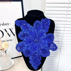 WEETW Hoa Nhiều Lớp Táo, Quần Áo Trâm Thêu Quần Áo Miếng Dán, Quần Áo Phụ Kiện 3D Sequin Kích Thước Lớn Quần Áo Táo Nữ