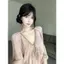 Áo sơ mi voan hoa hồng dành cho nữ mùa hè cổ chữ v cao cấp đính cườm Áo sơ mi tay áo Trumpet đẹp độc đáo