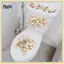 B & N Luxury Gold Pearl Floral Toilet Stier Chống Thấm Nước Tự Dính Trang Trí Phòng Tắm Stier Wall Stiers Trang Trí Nhà Cửa Stiers.