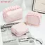 Túi trang điểm AFTEROF, Túi lưu trữ cọ trang điểm đa chức năng thiết kế Quilted, Dễ thương có dây kéo Túi vệ sinh du lịch họa tiết kẻ sọc di động dành cho bé gái Sử dụng du lịch Lưu trữ vệ sinh