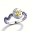 Micro Kẻ Sọc Zircon Lưỡi Liềm Mặt Trăng Ngôi Sao Mặt Trăng Nhẫn Châu Âu Mỹ Sáng Tạo Sóng Nước Vàng Kim Cương Mặt Trăng Mặt Trăng Nhẫn Đính Hôn Nữ