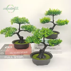 CATMALLER88 Cây giả nhân tạo, Cây cảnh nhân tạo màu đen thông chào mừng, Cây trồng trong chậu giả mô phỏng Đồ trang trí phòng khách