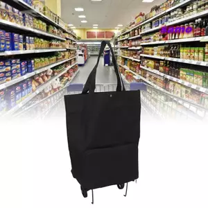 Túi mua sắm có bánh xe SAMO, Giỏ mua sắm có thể gập lại màu đen nhẹ, dành cho SuperMarket Dung tích lớn Vòng bi mạnh Màu xanh lá cây Xe đẩy mua sắm di động mua sắm