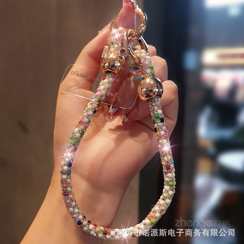 Phụ Kiện Điện Thoại Di Động Nhấp Nháy Kim Cương Dây Điện Thoại Di Động Phong Cách Mới Cao Cấp Cảm Giác Vòng Tay Cổ Tay Đồ Trang Trí Tinh Tế Phong Cách Ngắn Chống Mất Chống Trộm Vỏ Điện Thoại Di Động Mạnh Mẽ
