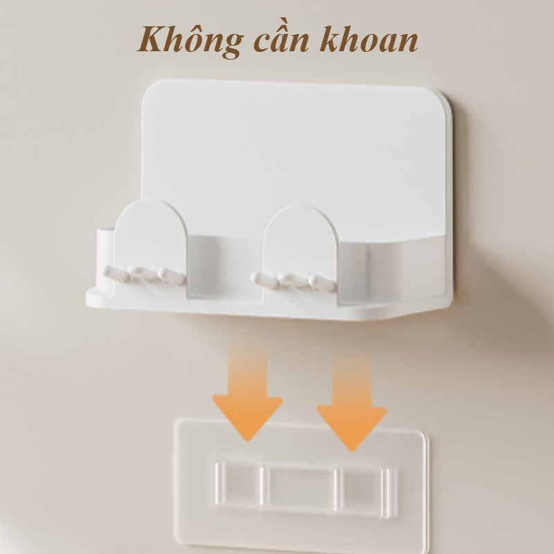 Kệ Để Bàn Chải & Kem Đánh Răng Thông Minh - 2-3 Cốc, Dán Tường Chắc, Tiết Kiệm Không Gian Nhà Tắm