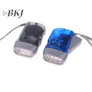 [KJ] Đèn LED ép tay Dynamo Crank Power Wind Up Đèn pin tự tạo Đèn cắm trại Đồ dùng gia đình ngoài trời [Mới]