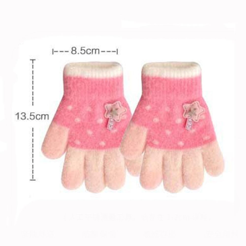 Găng tay dệt kim trẻ em JKDESIGN, Găng tay đầy đủ ngón tay sang trọng dày dặn cho trẻ em, Găng tay chống gió hoạt hình dễ thương mùa đông ấm áp