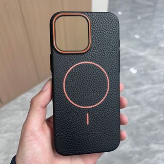 IPhone16 Vòng sạc từ tính Vỏ điện thoại Họa tiết vải lanh TPU15 / 14 với Flannel Vỏ điện thoại lỗ lớn Hàng hóa giao ngay