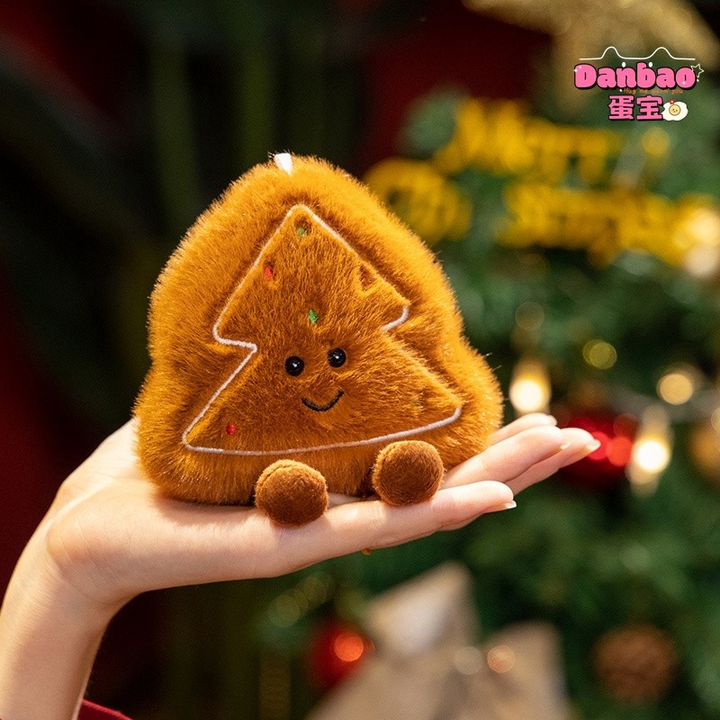 ((DANBAO) Happy Wishing Star Biscuit Đồ chơi sang trọng Cây thông Noel nhỏ Búp bê bánh quy Đồ trang trí Giáng sinh Chất liệu Quà tặng mềm cho bạn bè Quà tặng Giáng sinh Đồ chơi DANBAO