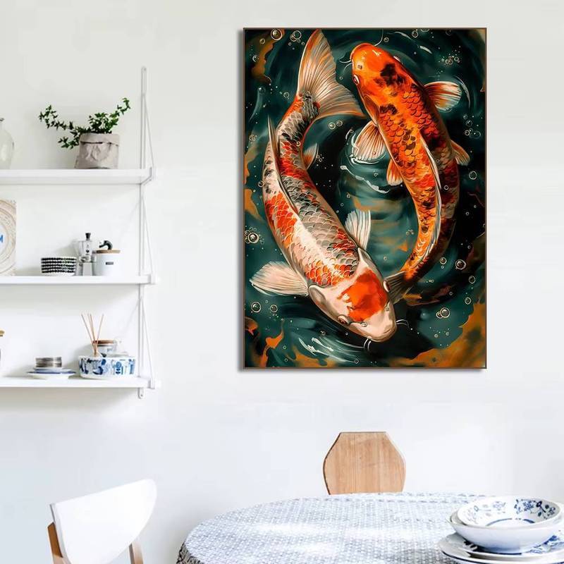 Nhật Bản Nhiều Màu Sắc Cá Chép Cá Koi Poster Không Khung Tranh Canvas Nghệ Thuật Treo Tường Cho Phòng Khách Trang Trí Nhà