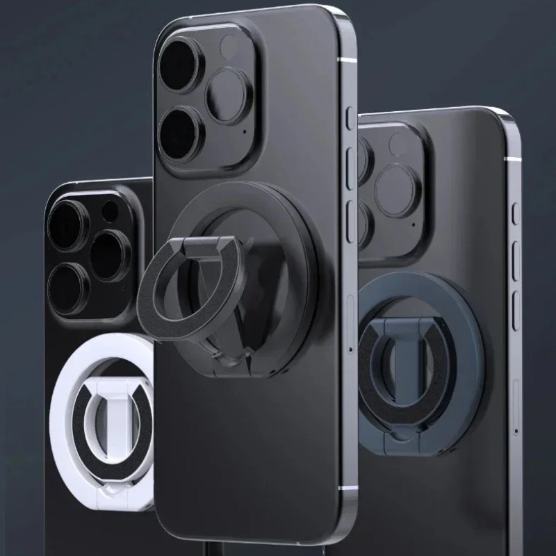 Giá đỡ điện thoại từ tính hai mặt Giá đỡ nhẫn điện thoại di động Thích hợp cho giá đỡ máy tính để bàn bằng kim loại từ tính Chất liệu hợp kim Ánh sáng mỏng Giá đỡ lười biếng