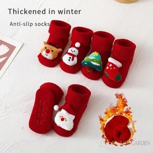 0-3years Cho Bé Giáng Sinh Đi Bộ Tất Ông Già Noel / Người Tuyết / Cây Trang Trí Dép Chống Trơn Trượt Ấm Áp