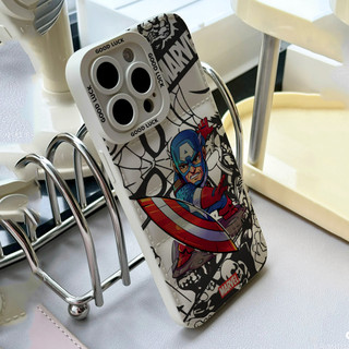 Ốp điện thoại Captain America đẹp trai cho iPhone 17 / 17Air / 16E / 15 Plus / 14 / 13 / 12 / 11 / ProMax. Chống sốc rơi. Hộp đựng túi khí kiểu áo khoác silicon lỏng che phủ toàn diện