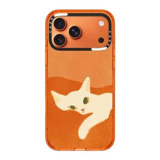CASECASE X Retro Mèo Lười Cam Trong Suốt Cứng Hút Từ Tính Tác Động Dành Cho Apple IPhone 12 13 14 15 16 17 Pro Max Air Plus Có Hộp