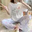 Nữ Tay Ngắn Quần Dài Loungewear Hoạt Hình Dễ Thương In Hình Trang Phục Nhà Cho Phòng Ngủ Nghỉ Hàng Ngày Thường Ngày Ngoài Trời Dịp