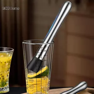 GCDHome Thép không gỉ Nghiền Đá Búa Đa Năng Popsicle Sti Cotail Swizzle Sti Fruit Lemon Muddle Bar Dụng Cụ HOT