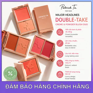 【Chính Hãng】Patrick Ta Double-Take Blush Duo Fullsize | 2 Kết Cấu Kem & Phấn