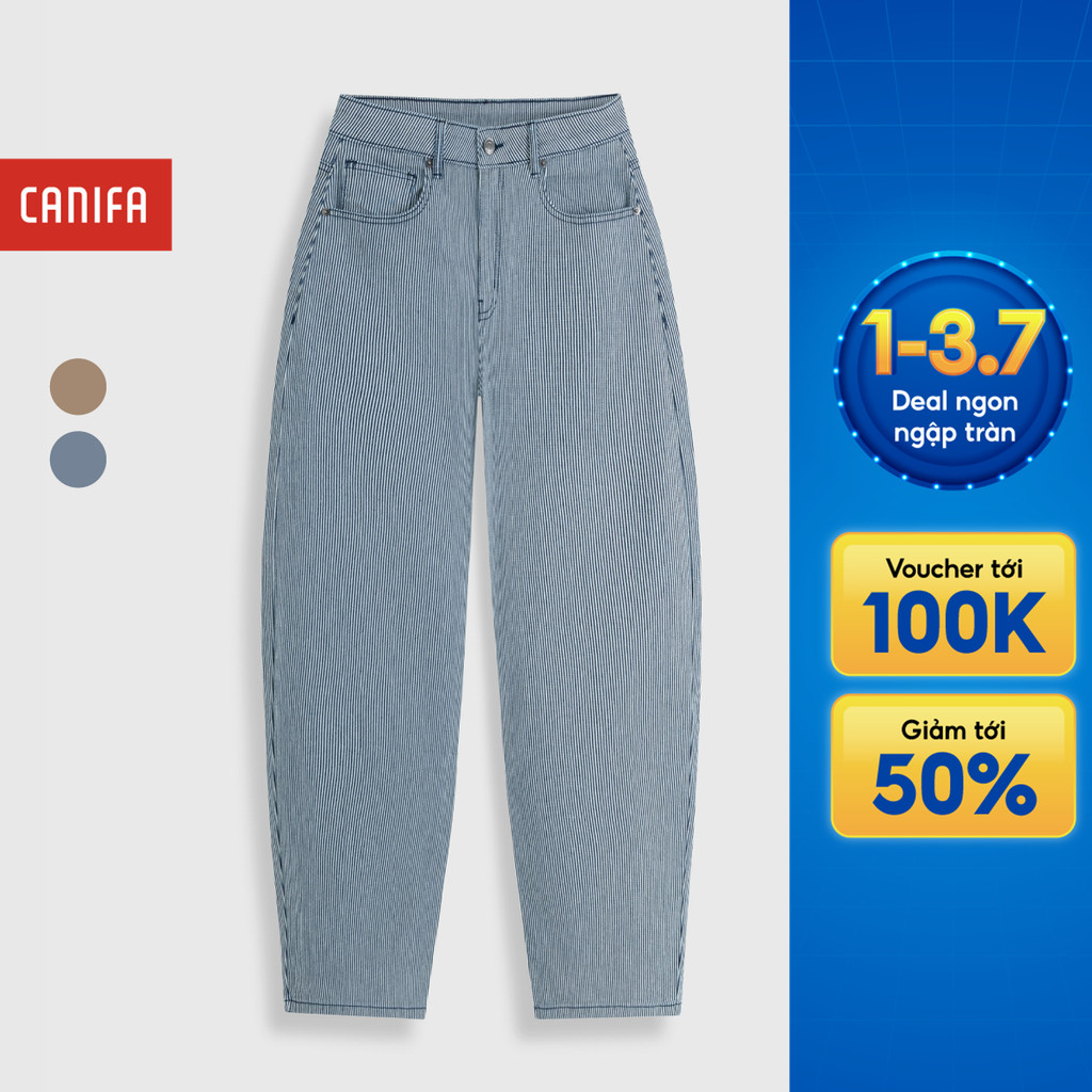 Quần jeans nữ CANIFA chất liệu cotton dáng barrel trẻ trung năng động 6BJ26S002Z