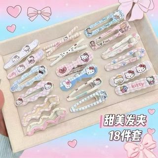 Set 18 Kẹp Tóc Nữ Hello Kitty Dễ Thương – Bộ Kẹp Mái, Kẹp Càng Cua Mini, Phối Màu Xinh Xắn Cho Bé Gái Và Nữ Sinh