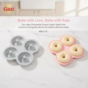 Khuôn Nướng Bánh Donut Silicon Dụng Cụ Nhà Bếp Chịu Nhiệt Linh Hoạt Cho DIY Bánh Donut Món Tráng Miệng Ngày Lễ Quà Tặng [VN]