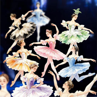 ENWEI 10 Chiếc [Loạt Truyện Ba Lê] Đào Hồng Dance Shadow Lime Grace Hình Tạp Chí Nhãn Dán Trang Trí Người Lập Kế Hoạch Văn Phòng Phẩm