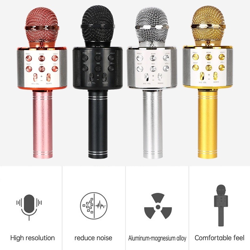 Micro karaoke bluetooth không dây, Mic hát karaoke không dây，Loa karaoke mini di động  áp dụng cho nhiều thiết bị